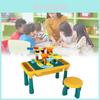 Multi Function Building Table For Kids With Large Plastic Blocks And Diy Creativity