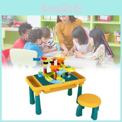 Mesa de Construção Multifuncional Para Crianças Com Blocos Plásticos Grandes e Criatividade Faça Você Mesmo