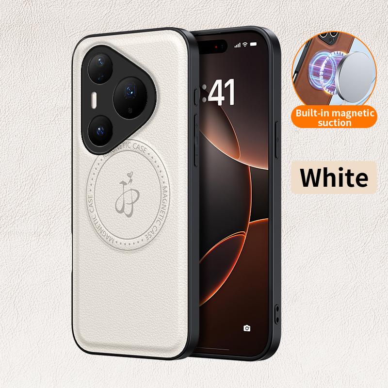 Беспроводная зарядка Магнитный чехол для Huawei Pura 80 Pro 80 Ultra P80 Защитная крышка PU кожаная оболочка Coque Funda
