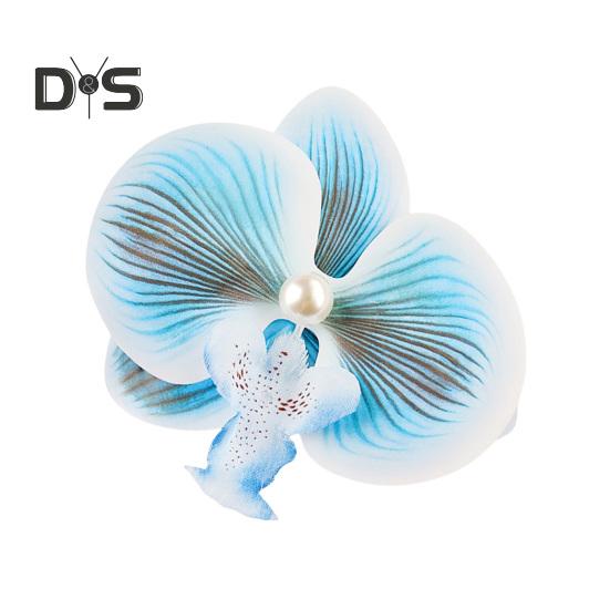 Artificial Moth Orchids Hair Clip Bohemia Hawaiian Faux Pearl Simulated Flower Duckbilled Clamp Hairpin Hair Barrette Women Hair Accessories Headwear