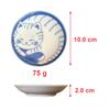Fukubeya Mino Ware Malý talíř Nekogura 10 cm Vzor kočky Tora Sada 4 modrých kulatých talířů Přijímač malých kořenících sladkostí - Hachiware, Mike, Shima, -