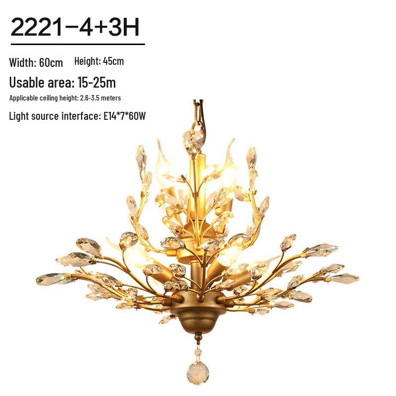 NuFeng Retro Crystal Branch Chandelier