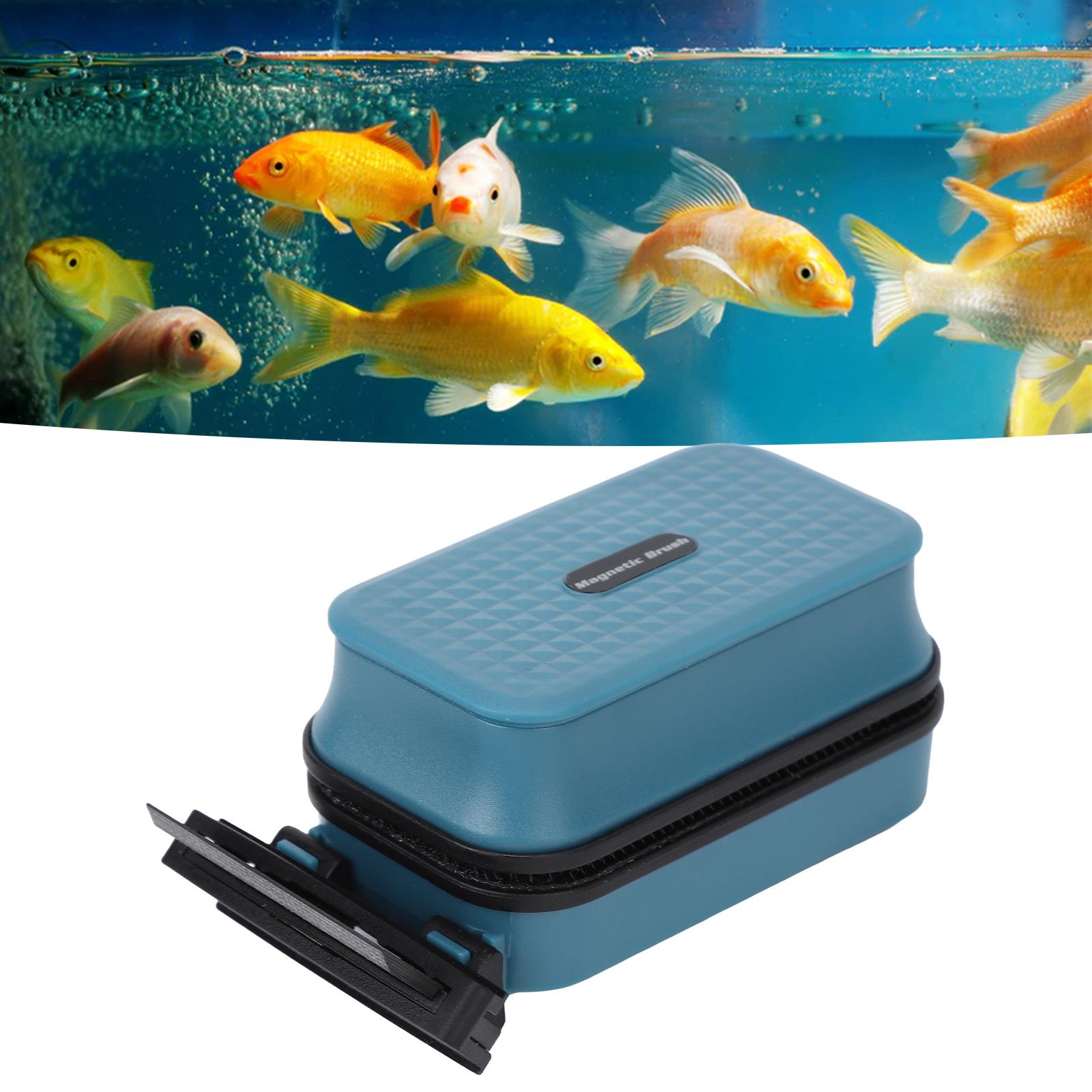 Magnetic Fish   Brush Strong Suction Suspended Magnetic Aquarium Cleaner Brush with Algae Scraper for Fish  (Magnetic Brush Carbon   Scraper