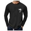 Herren Rundhals Langarm Lose Herbst Winter Oberteile Mode T-Shirt Muster Kreative Buchstaben Retro Druck Street Sport Casual Tops