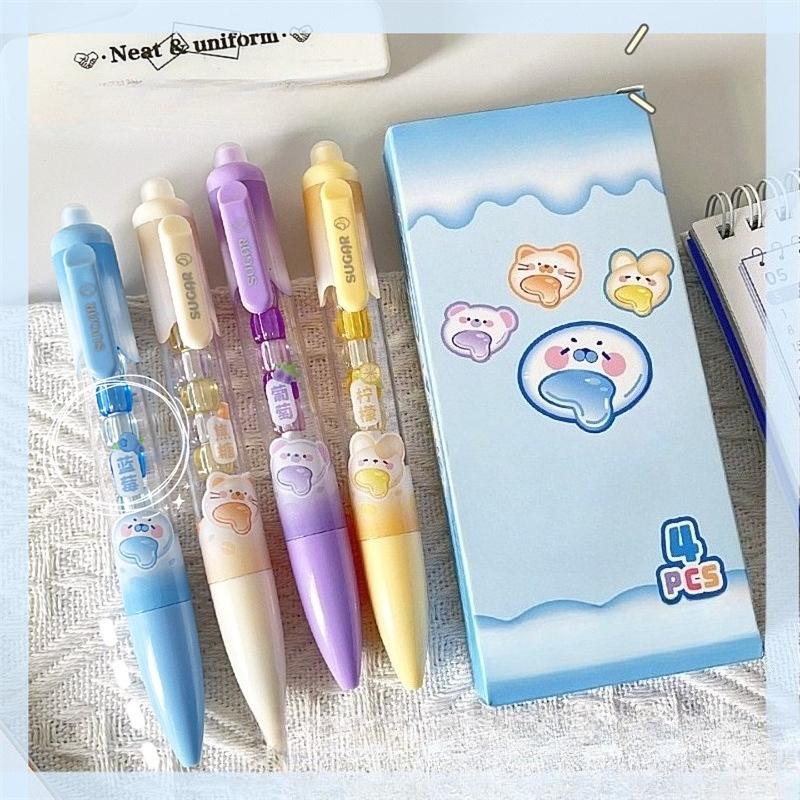 8Pcs Neutral Pen Writing Smooth Pens Cartoon Pressing Neutral Pens Aesthetic Stationery Office Supplies Gifts