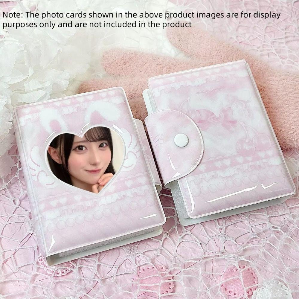 Cute Pink Photo Album Cartoon Angel Bunny 32 Photocards Photo Card Storage Idol Photo Storage Protection Idol Card Collect Case