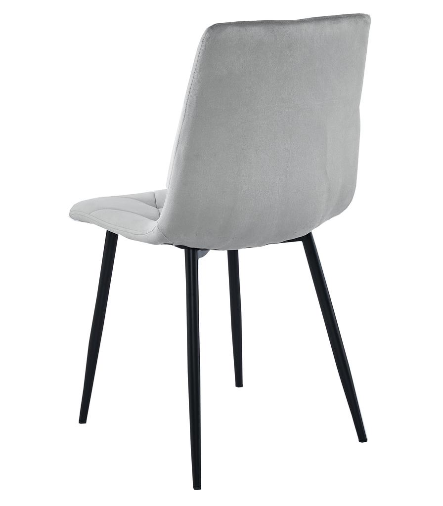 Libra Chair - Silver-Gray Velvet / Black Legs X 1