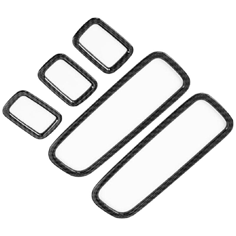 Authentic Car Carbon Fiber Grain Window Switch Button Garnish Trim Frame For Macan 2014-