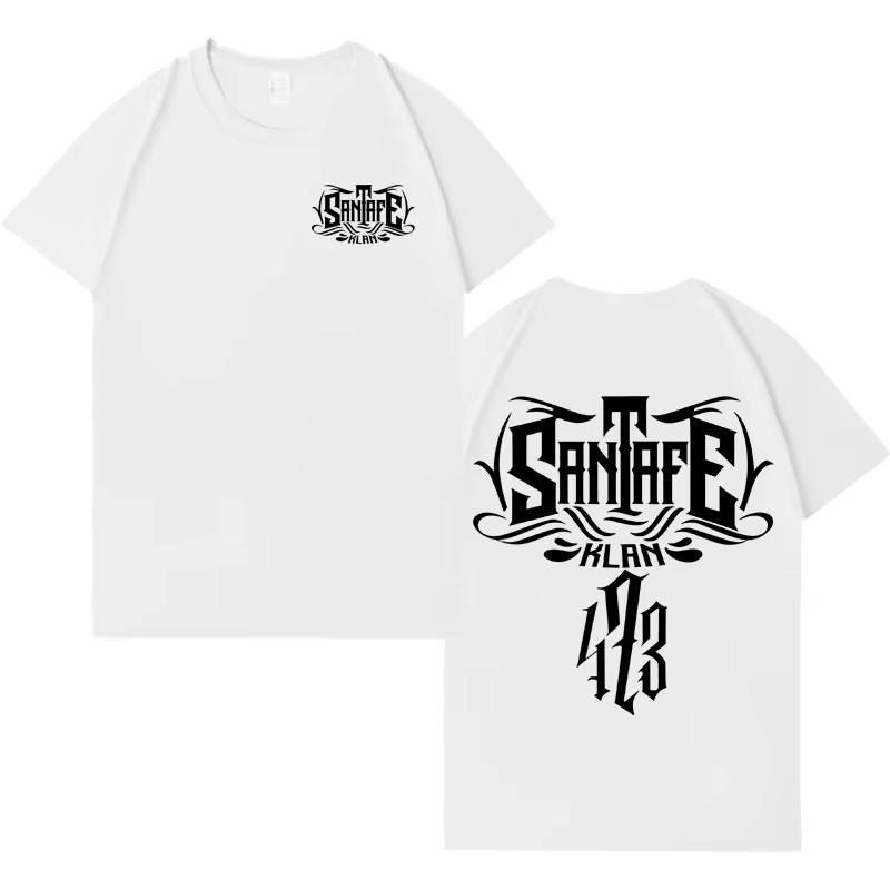 Santa Fe Klan Merch 2026 summer Print Short Sleeve Tee Shirt Unisex Fashion Pop Music pure Cotton CrewNeck Casual Gothic Top