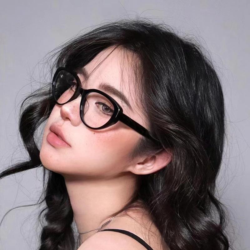 Glasses Anti-blue Myopia Glasses Can Be Matched with Degree Men's and Women's Plate Plain Glasses Frames