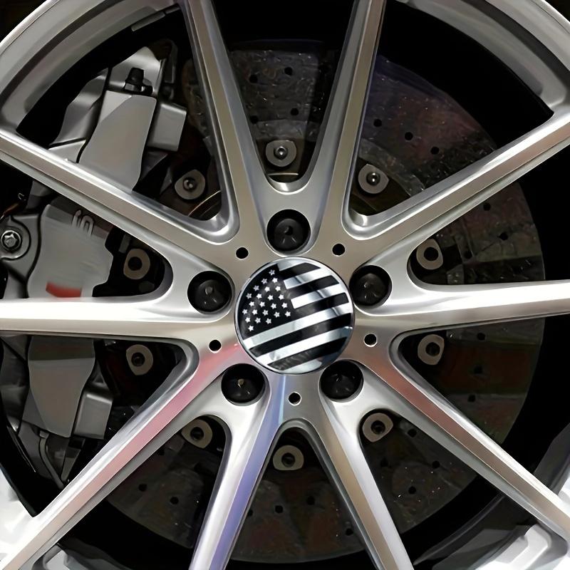 4pcs American Flag Wheel Center Cap Decals, Emblems Sticker 2.2"/ 56mm For Car Motorcycle Truck SUV