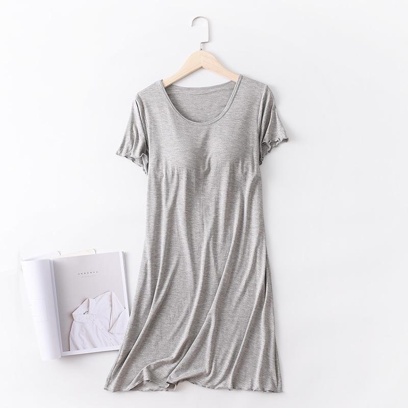 Women's Modal Nightgown with Ruffled Sleeves - Lightweight Pajamas or Casual Home Wear Dress