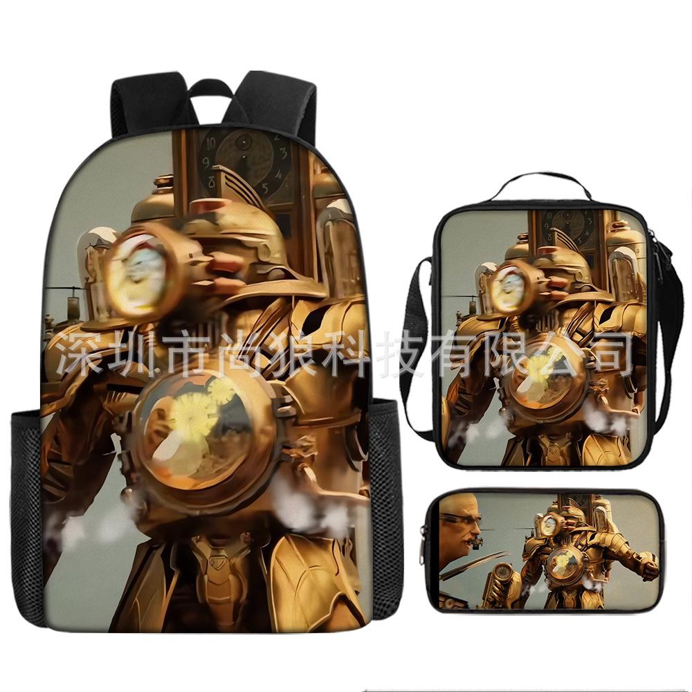 Titan Klok Man Schooltas Monitor Oorlogen Toilet Man Rugzak Tv Audio Man Rugzak Jongens Tas