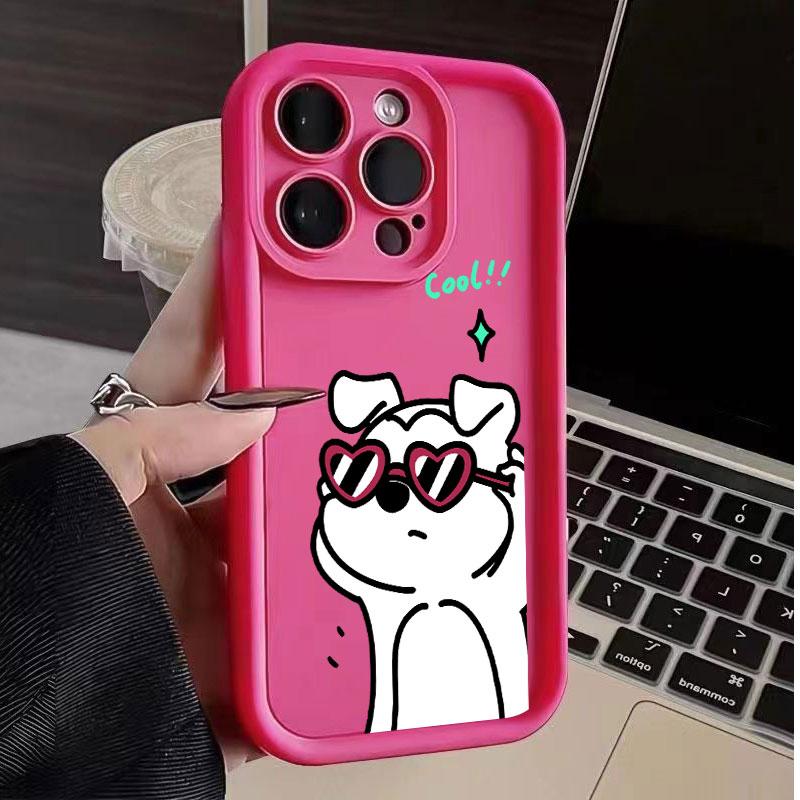 Funny Puppy Pattern Phone Case for iPhone 15 Pro Max 14 13 12 11 XS XR X 7 8 Plus SE 3 2022 Shockproof Soft Bumper Protective