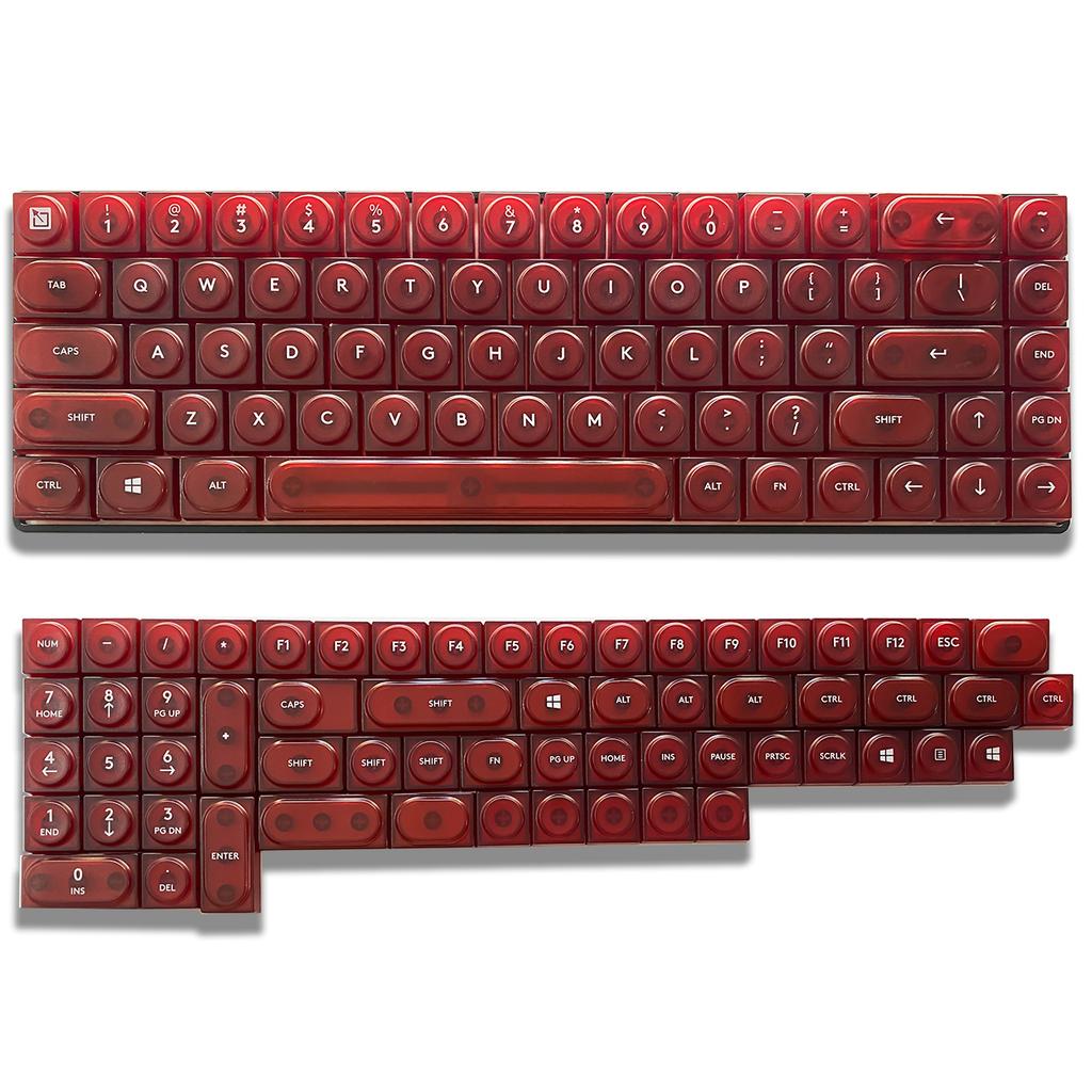 DOYS Block Toy Themed Keycaps,Transparent Matte PC Material 126 Keys Full Set,Shine Through Custom Keycaps Mechanical Keyboards