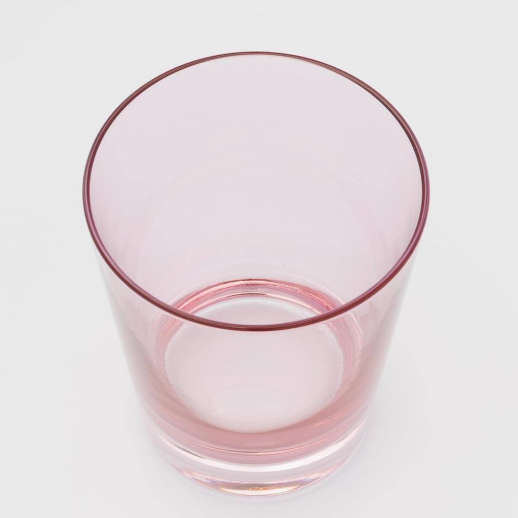 Otsuka Glass "Pinsale" Rocks Glass, Old, Large, Approx. 260ml, Pink, Made In Japan, 6740-722-4-1P