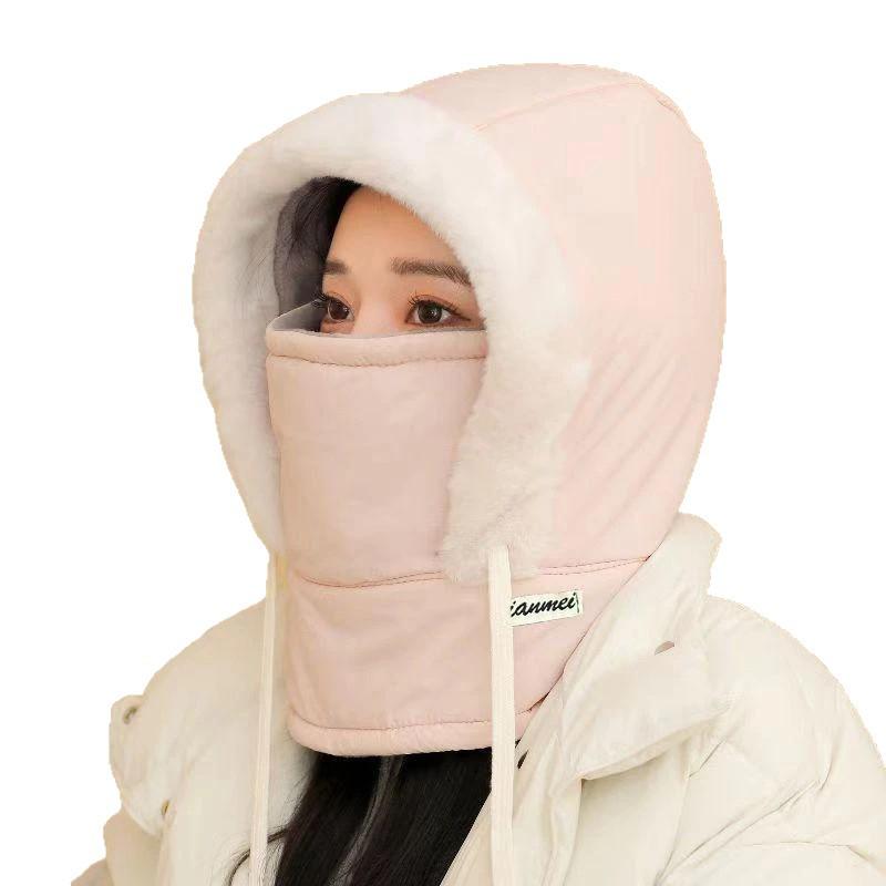 Lei Feng Winter Hat with Fleece Lining, Ear and Face Protection, Windproof Scarf for Skiing and Riding