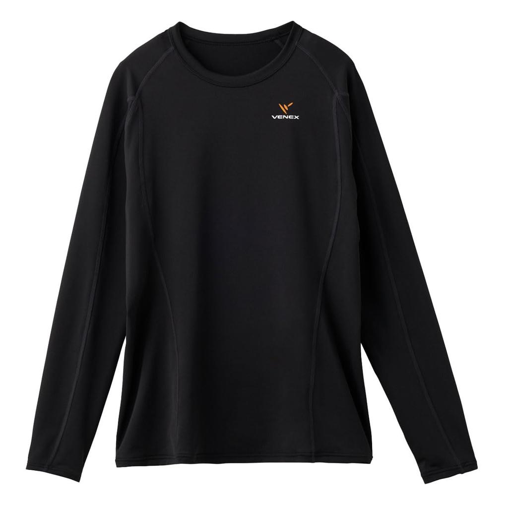VENEX Long Sleeve Black General Medical Device Recovery Wear Recharge+ Women's T-Shirt, (48), Medium, 6435,