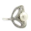 Silver Ring 'Sissi' White Silver (rhodium) - 15x18 Mm