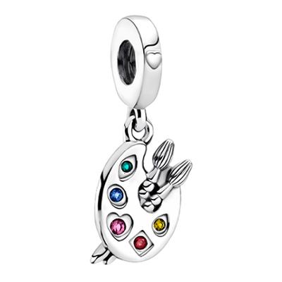 Künstlerpalette mit Pinseln Anhänger Baumeln Charm für Tasche Strass Dekor Armband
