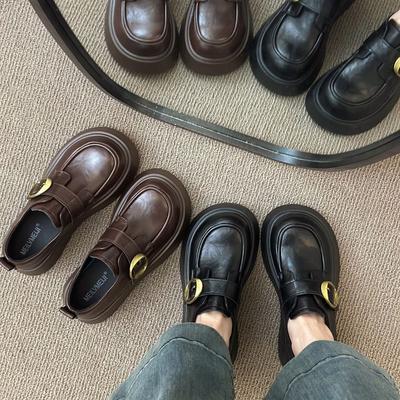 Chaussures plates style britannique petites chaussures en cuir femmes 2025 nouvel été et automne avec jupes Mary Jane chaussures pour femmes chaussures simples mocassins