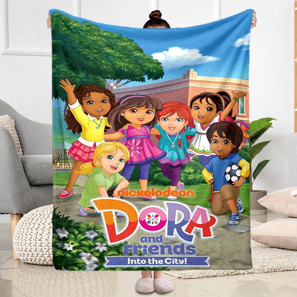 Dora Explorer Blanket Warmthful Decor Great for Office Chair Seaside Picnics Four Seasons Universal Warmthful Decor