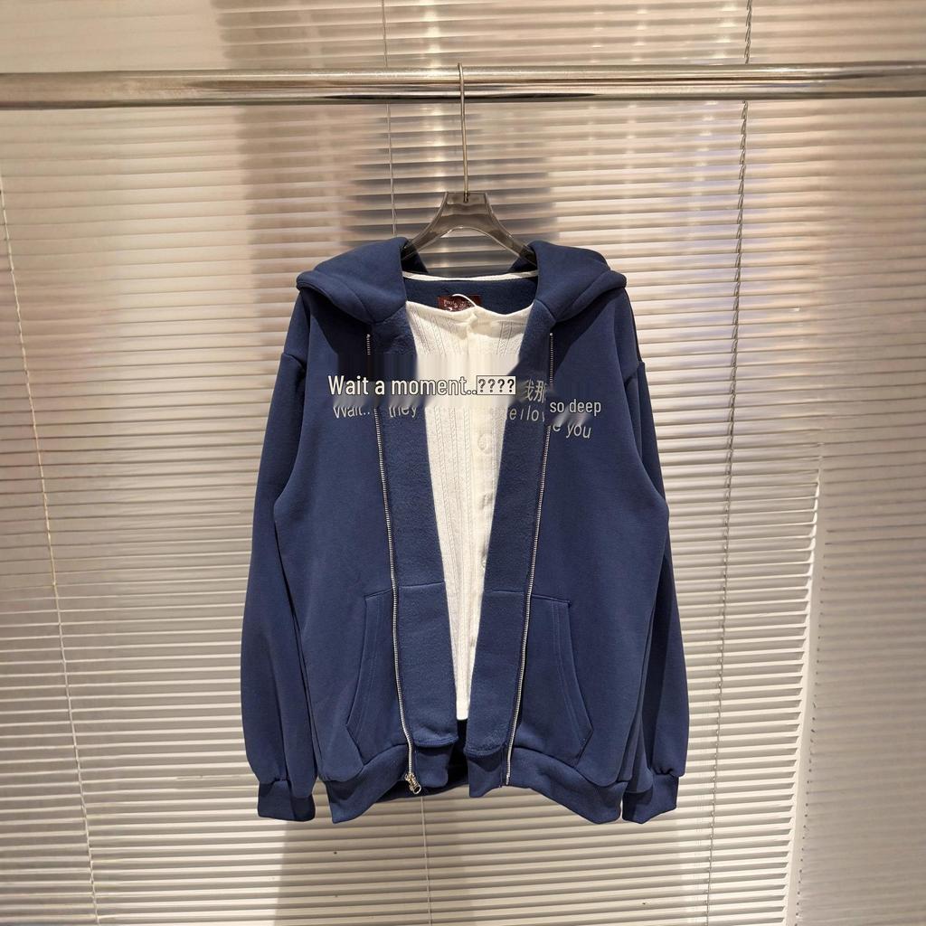 2025 Winter Praying Spoof Knit Hoodie with Fleece Zipper Sweatshirt.