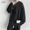Long Large Big Autumn Long Black 2XL [Hiboss] Men's T-Shirt, Sleeve, Size, Plain, Stylish, Loose, Silhouette, Clothing, Men's T-Shirt,