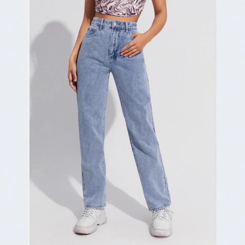 

2025 Spring/Autumn Women s High-Waisted Wide-Leg Jeans: Loose Fit, Long Pants for Cross-Border Fashion XS светло-синий