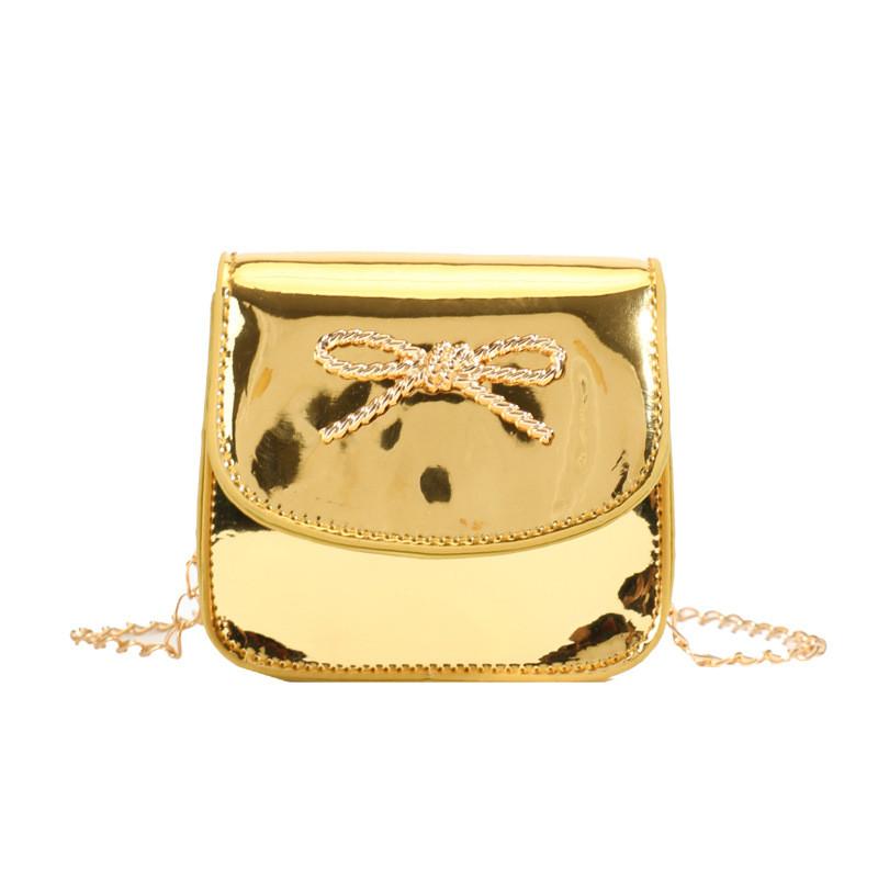 Bow Bright Surface Tie Minimalist Women Mini Square Bag Coin Bag For Use Daily