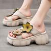 GKTINOO Genuine Leather Sandals Floral Women Slippers Summer Shoes Platform Outside Slides Thick Soles Leisure Ladies Slippers