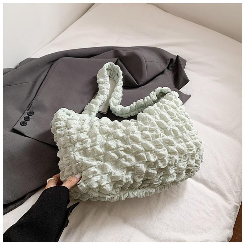Pleated Bubble Shoulder Bag New Simple Waffle Messenger Bag Large Capacity Fashionable Cloud Bag