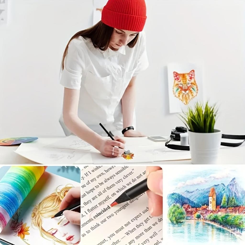 12 Rainbow Gradient Magic Pencils - Vibrant Graffiti and Painting Markers, Kawaii Creative Writing and Art Supplies, Stationery, Colorful Writing Pens