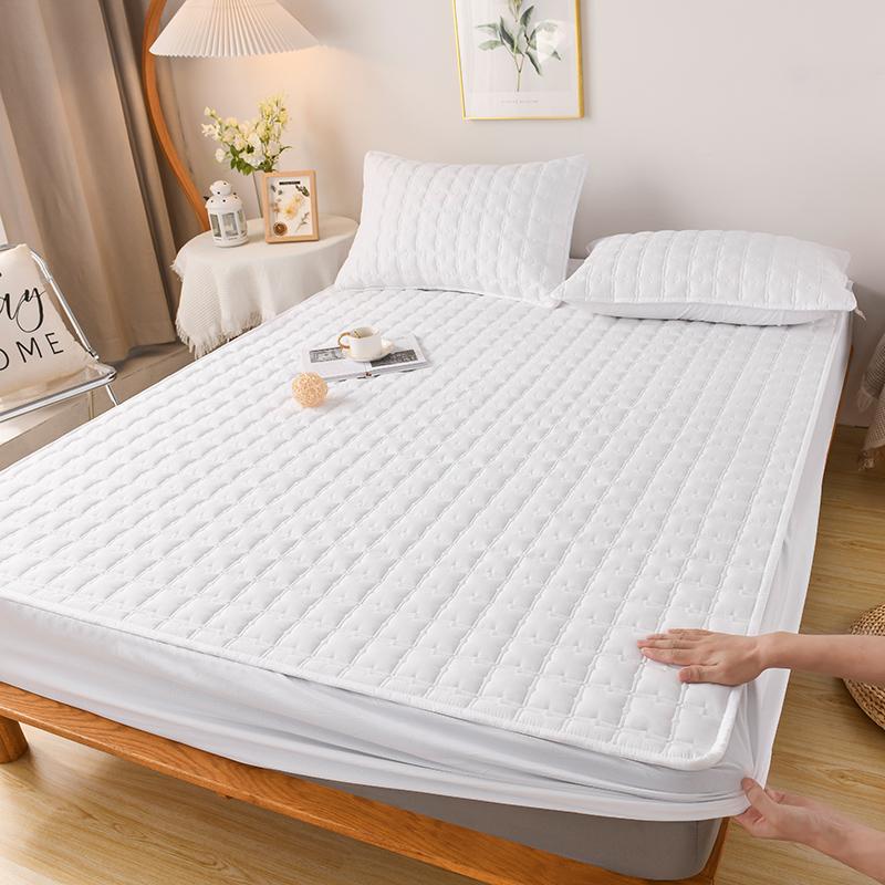 100% Waterproof Cotton Fitted Bed Sheet Anti-mite and Anti-bacterial Mattress Protector Soft Breathable Mattress Cover Washable