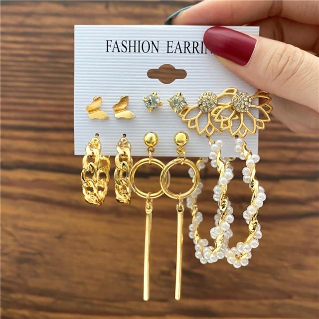 Tone Color Snake Drop Earrings Set Geometric Long Tassel Dangle Earrings Set For Women Of Earrings JewelryGeometric Drop