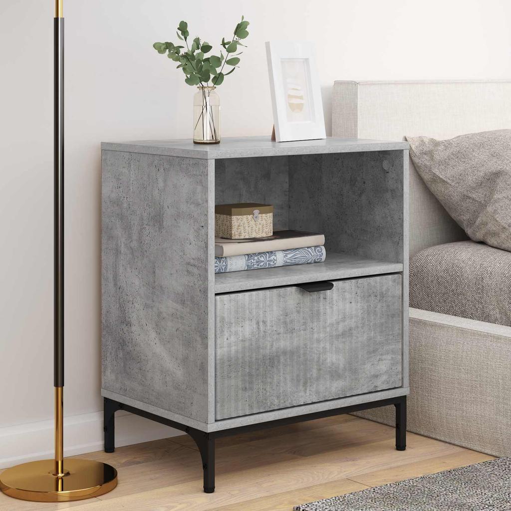 Nightstand 2 Pcs. Concrete Grey 49 x 36 x 61 cm Engineered Wood