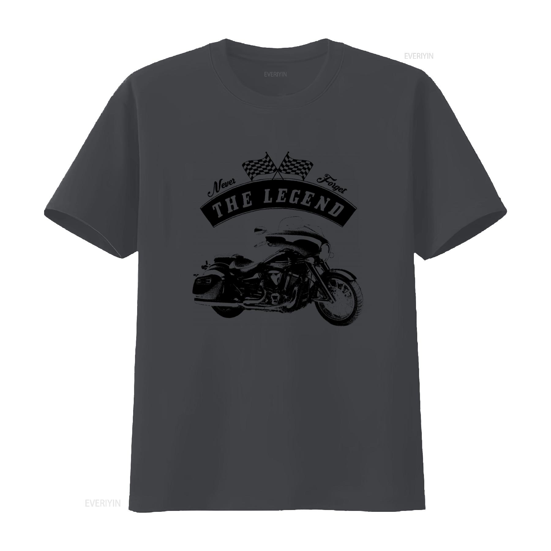 

Retro Motorcycle T shirt with Checkered Flags and Never Forget THE LEGEND Design 1900 Stratoliner Bike Oldtimer vintage 4XL