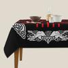 1Pc Nordic Style Tablecloth Black Red Rune Pattern Table Cover For Dining Room Kitchen Home Decor Dustproof Oilproof Dustproof