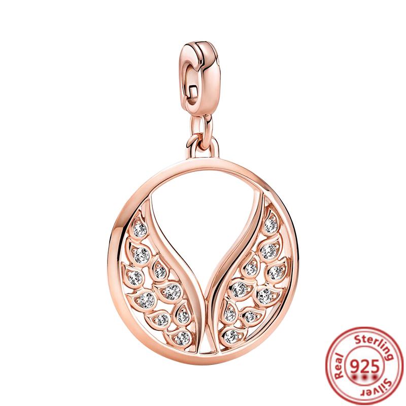 925 Sterling Silber Mini Hänge Charm Me Auge Baum Herz Stern Mond Kleeblatt Anhänger Perlen Passend für Original Pantaro ME Armbänder Zirkon