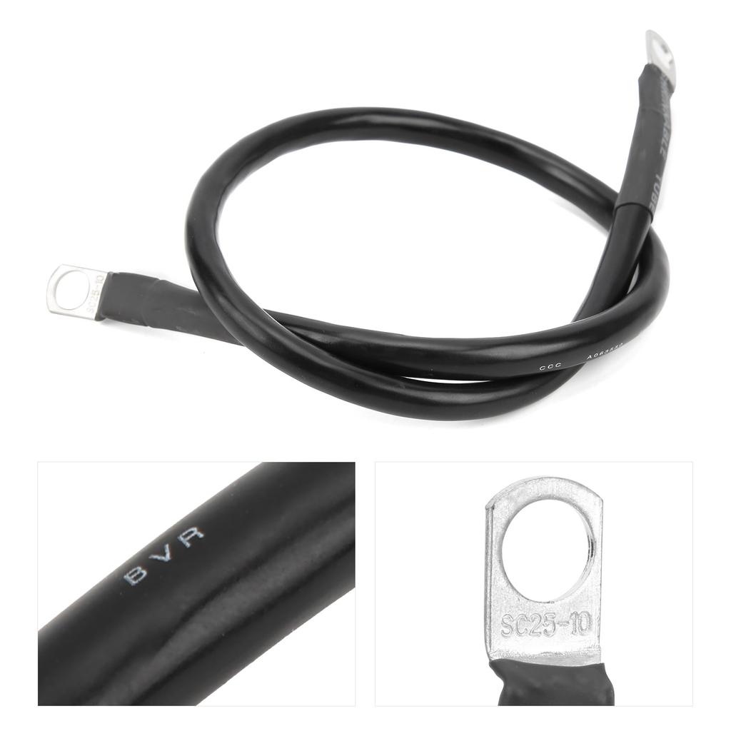 23.6in Ground Wire 4AWG 25mm² 150A High Toughness Earth Cable for Battery Inverter Holder