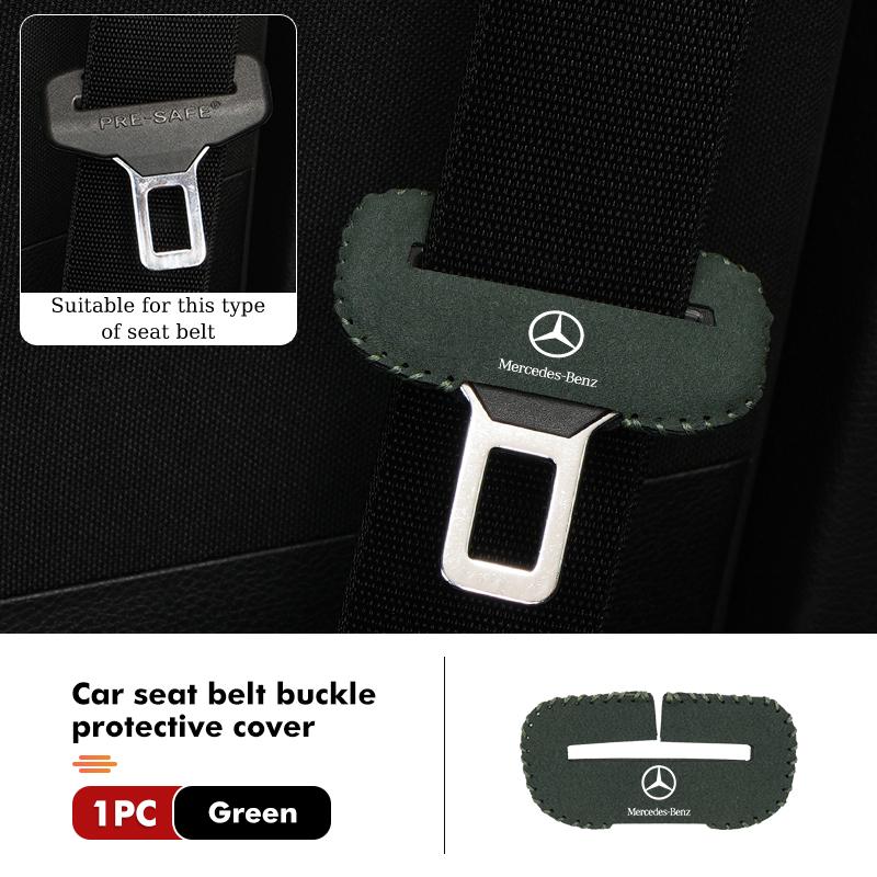 FA02Car Seat Belt Buckle Clip Protector Suede Anti-Scratch Cover For Benz W202 W212 W126 W140 W168 W177 CLS GLE GLC GLS CLA