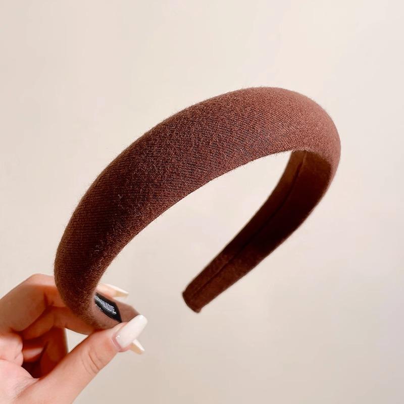 Rose Red Wide-brimmed Sponge Hair Band Women Fairy Temperament Headband Tweed Head Hoop Hairband Princess Girls Hair Accessories
