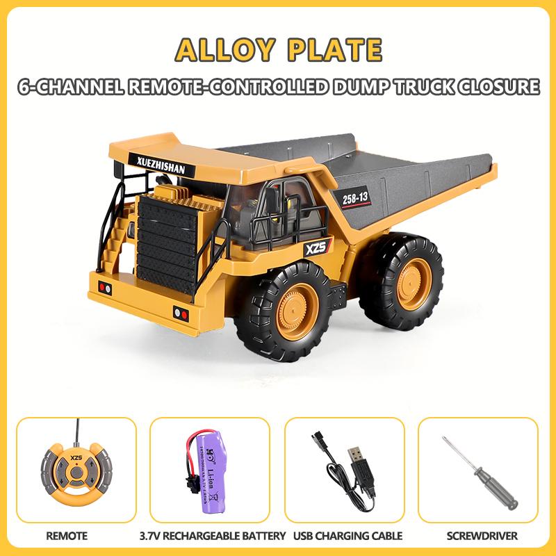 Escavatore Dumper RC Auto Telecomandata 2.4G Veicolo da Cantiere Camion Cingolato Bulldozer Giocattoli per Bambini Ragazzi Regali di Natale