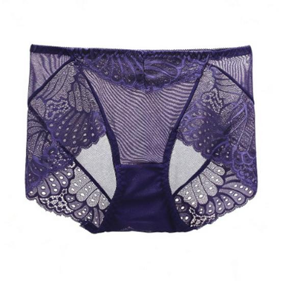 Ultra-Thin Lace Mid-Waist Panties: Breathable, Seamless, Cotton Crotch, Hip-Lifting, Large Size