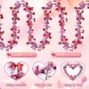 2M Valentines Heart Tinsel Garland Decorations Valentines Day Red Pink Metallic Garland for Wedding Birthday Hanging Decor