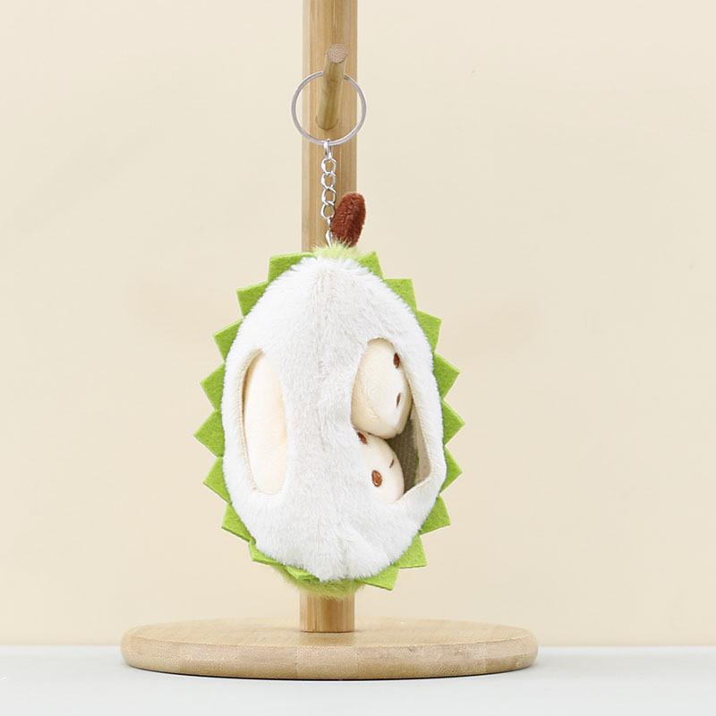 

Plush Durian Yellow Doll Keyring With Pp Cotton Filling For Bag Accessories