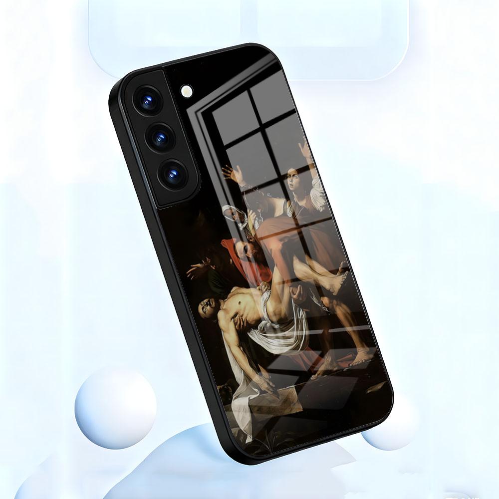 Renaissance Art Painting Phone Case For Samsung S26 S25 S24 FE S23 S22 S21 Plus S20 Ultra Note20Ultra Black Glass Cover
