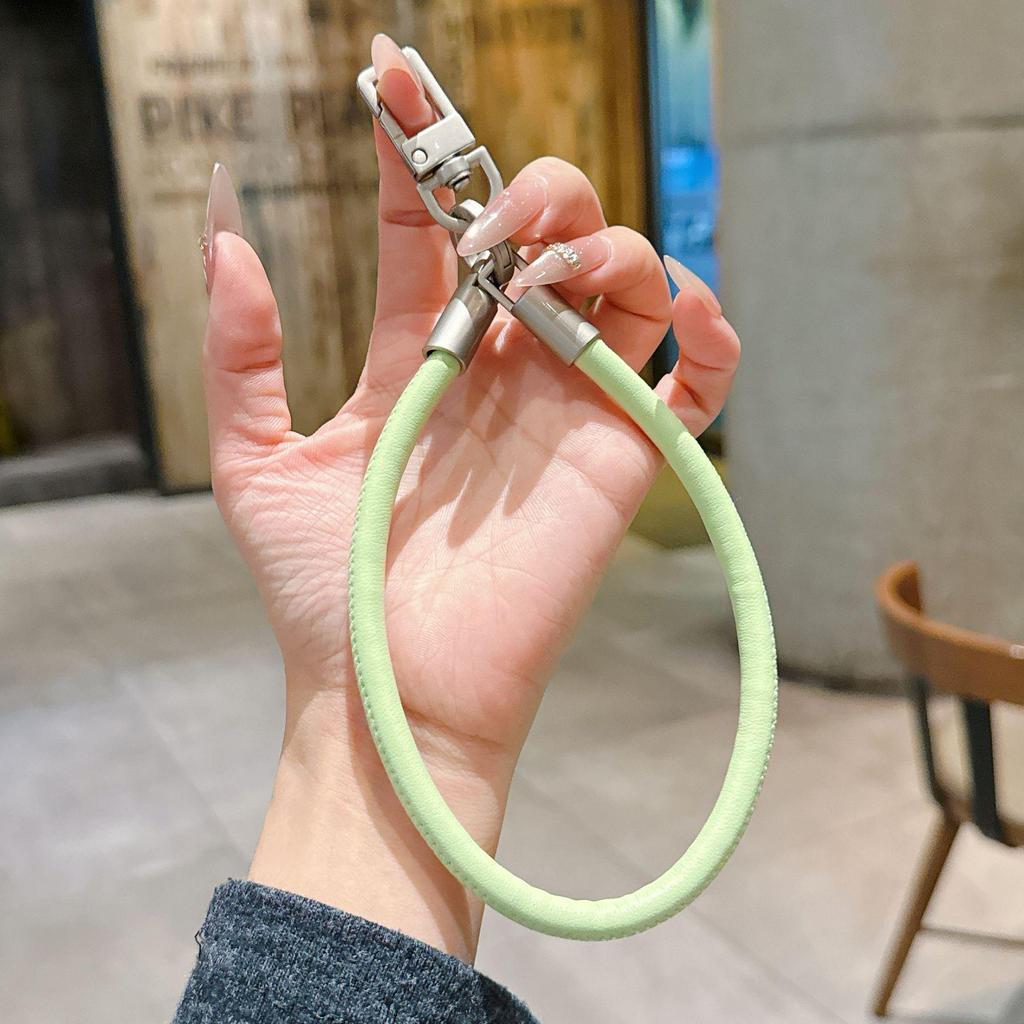 Dopamine Leather Phone Lanyard: Anti-Lost Rotating Wrist Strap & Keychain for Men and Women