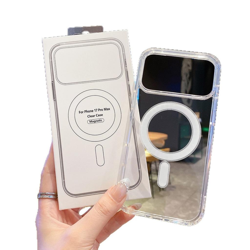 For New for Apple 17pro Transparent Acrylic Two-in-one Magnetic Mobile Phone Protective Case, Strong Magnetic, Fashionable and Simple