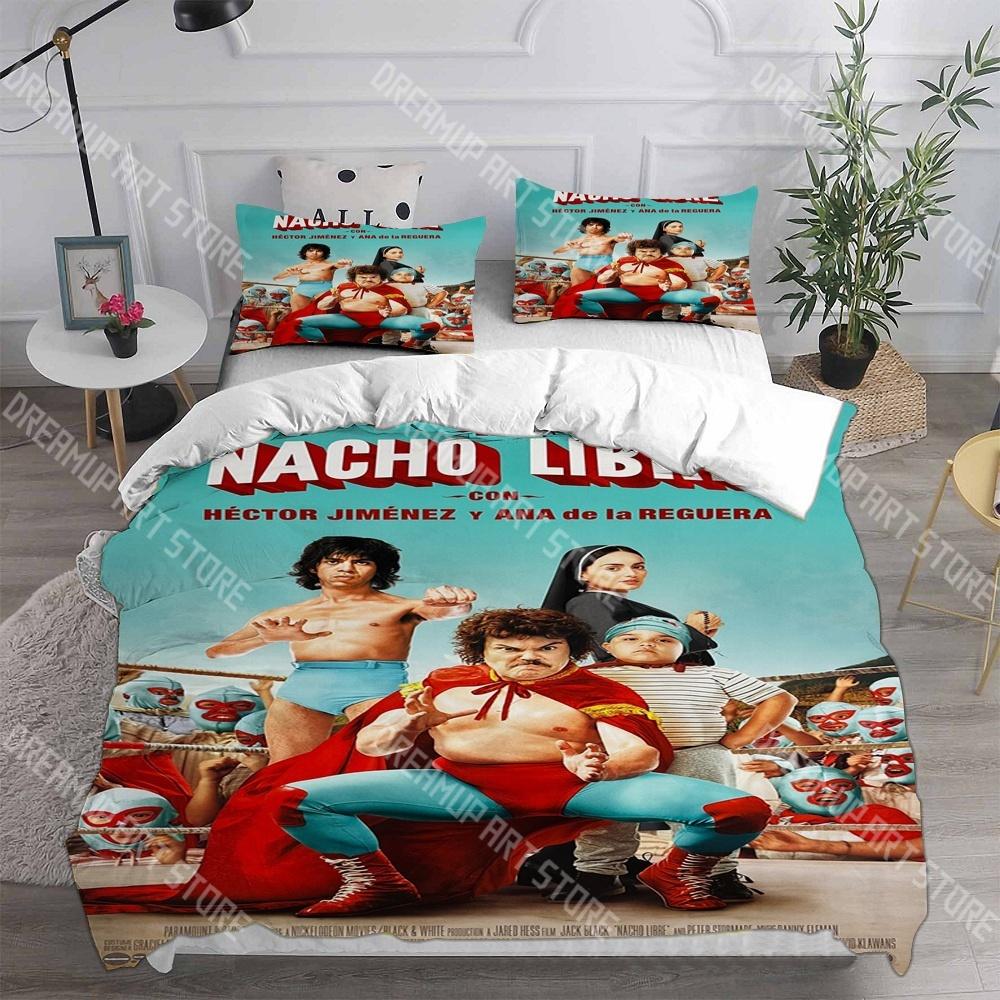 Fashion Nacho Libre Cartoon Bedding Set Single Twin Full Queen King Size Bed Set Kids Bedroom Duvetcover Sets Bed Sheet Set